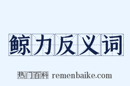 鲸力反义词是什么意思的图片